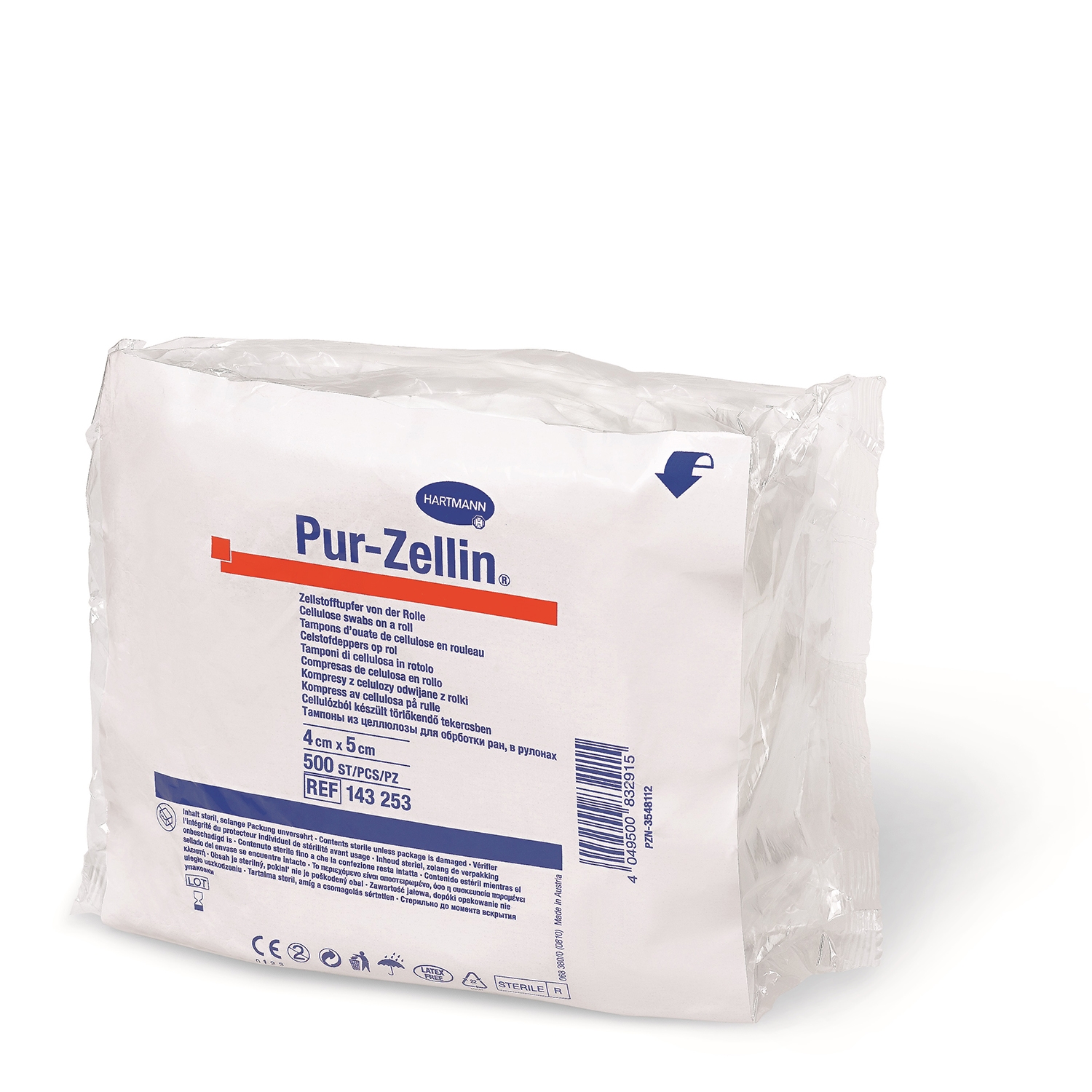 Pur zellin tampons d'ouate de cellulose - 4 x 5 cm