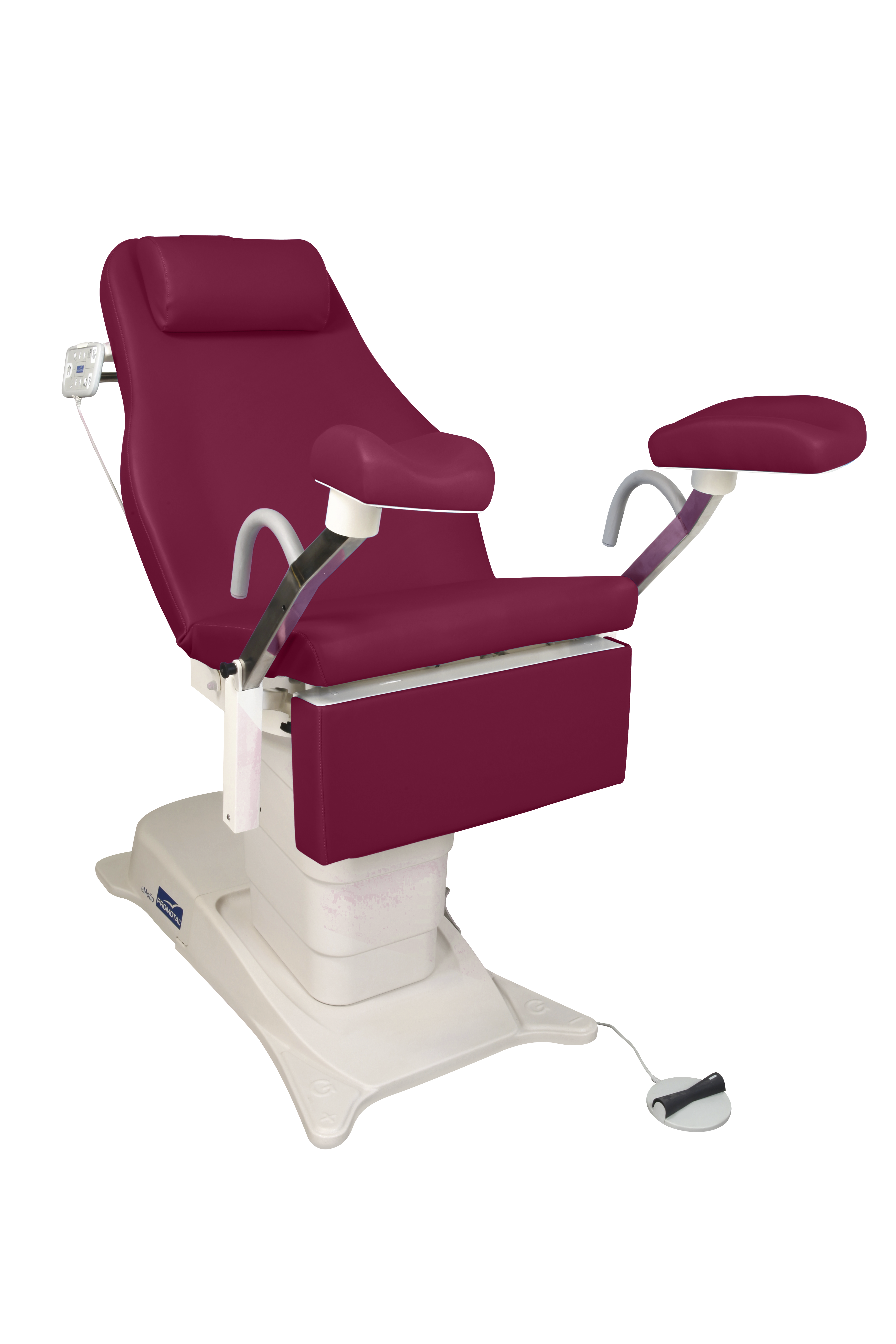 Emotio table d'examen électrique - appui-bras/jambes - tilt gyneco électrique - Fuschia