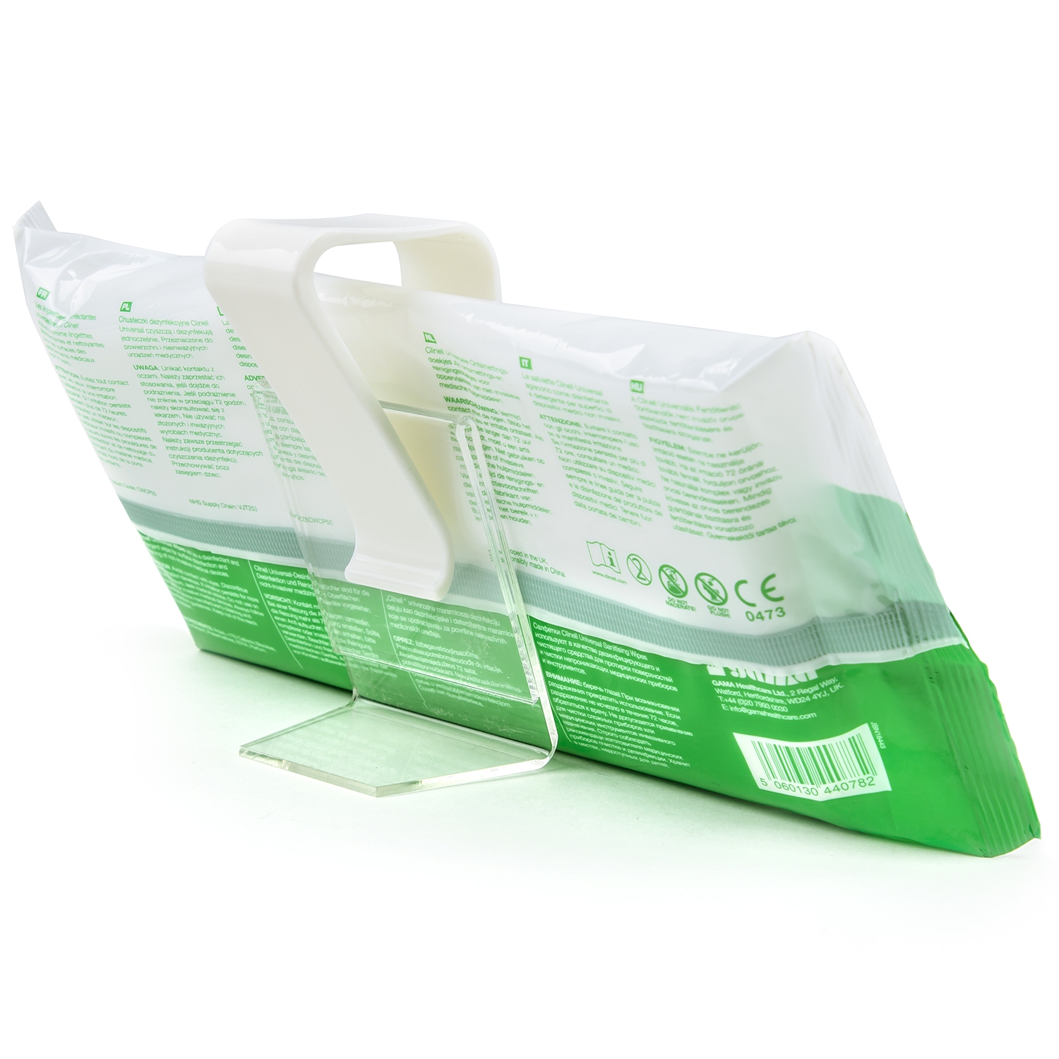 Clinell lingettes désinfectantes surfaces médicales - sans alcool - clip mini pack (50 pc)