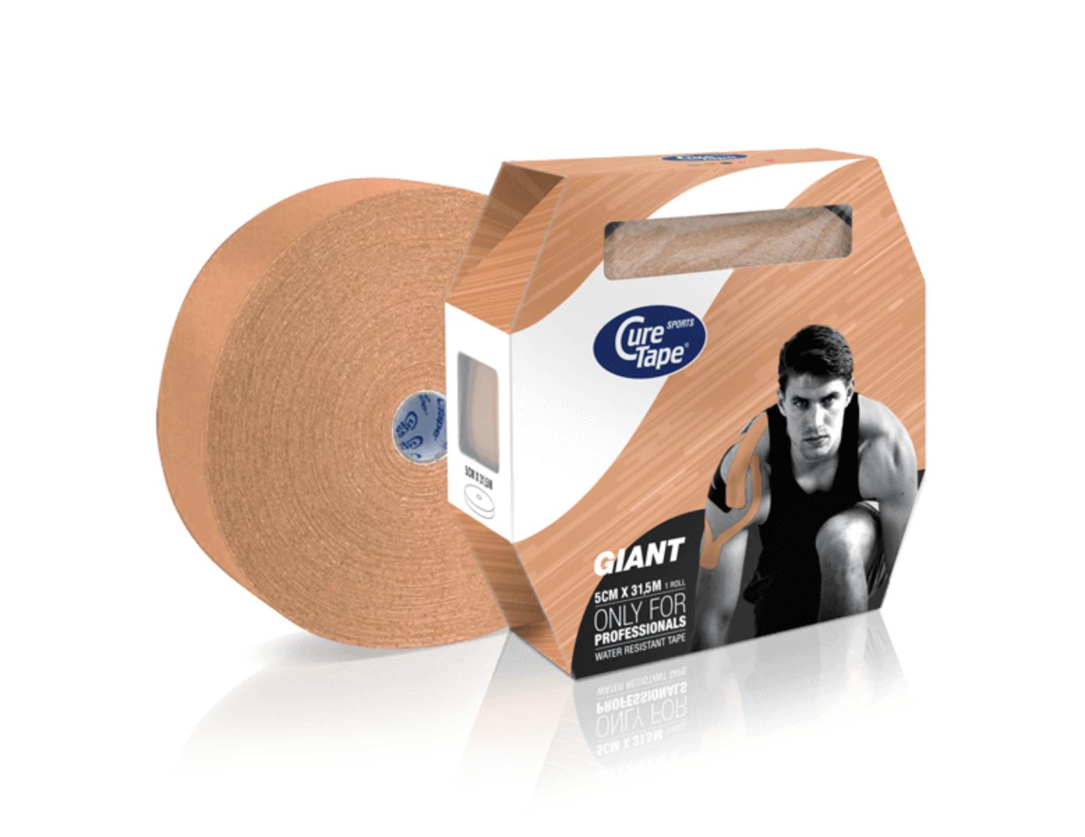 CureTape Sports Giant kinésiotape - 5 cm x 31,5 m - bleu