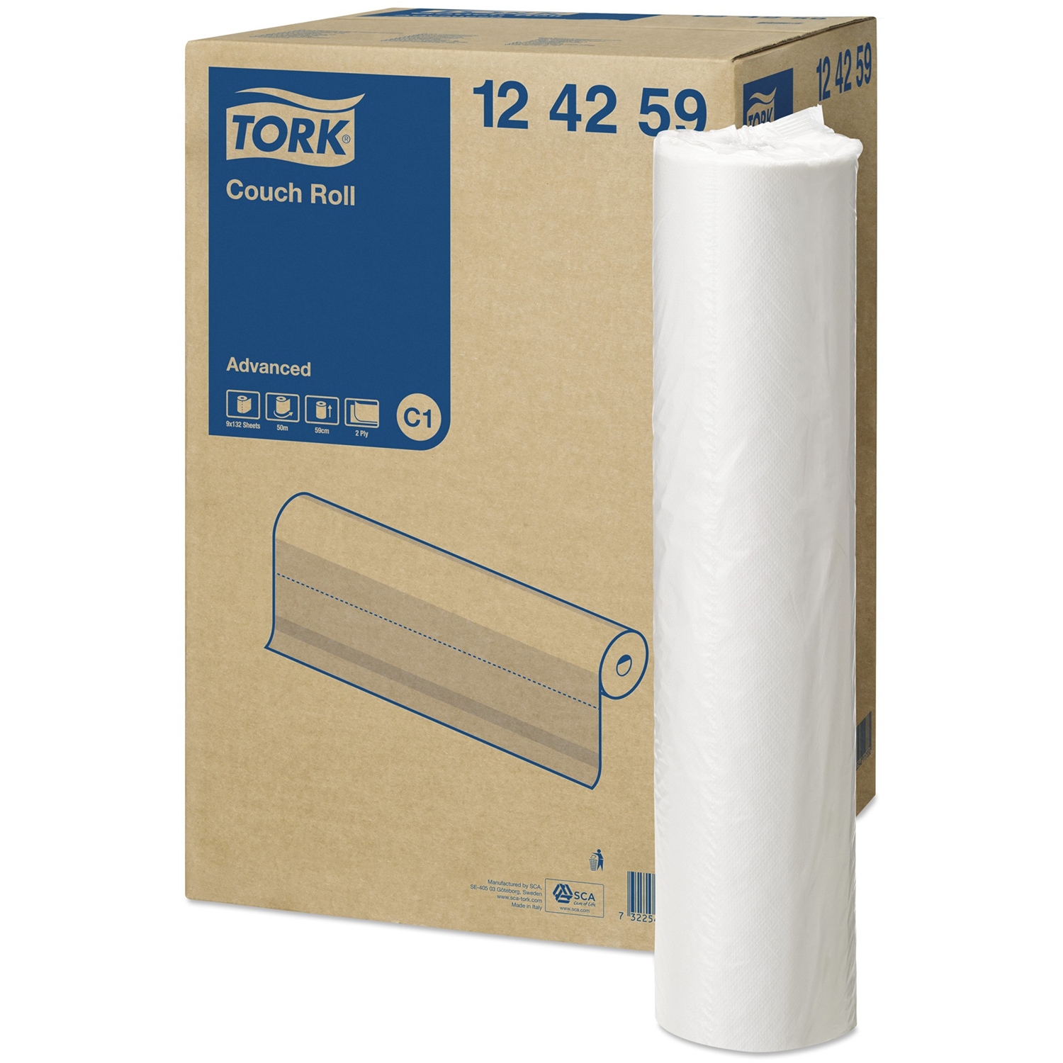Onderzoekstafelpapier Tork - brede rol 59 cm x 50 m (9 st)