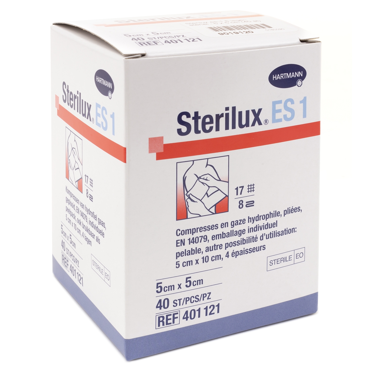 Compresse stérile Sterilux - 8 couches - 5 x 5 cm (40 x 1 pcs)