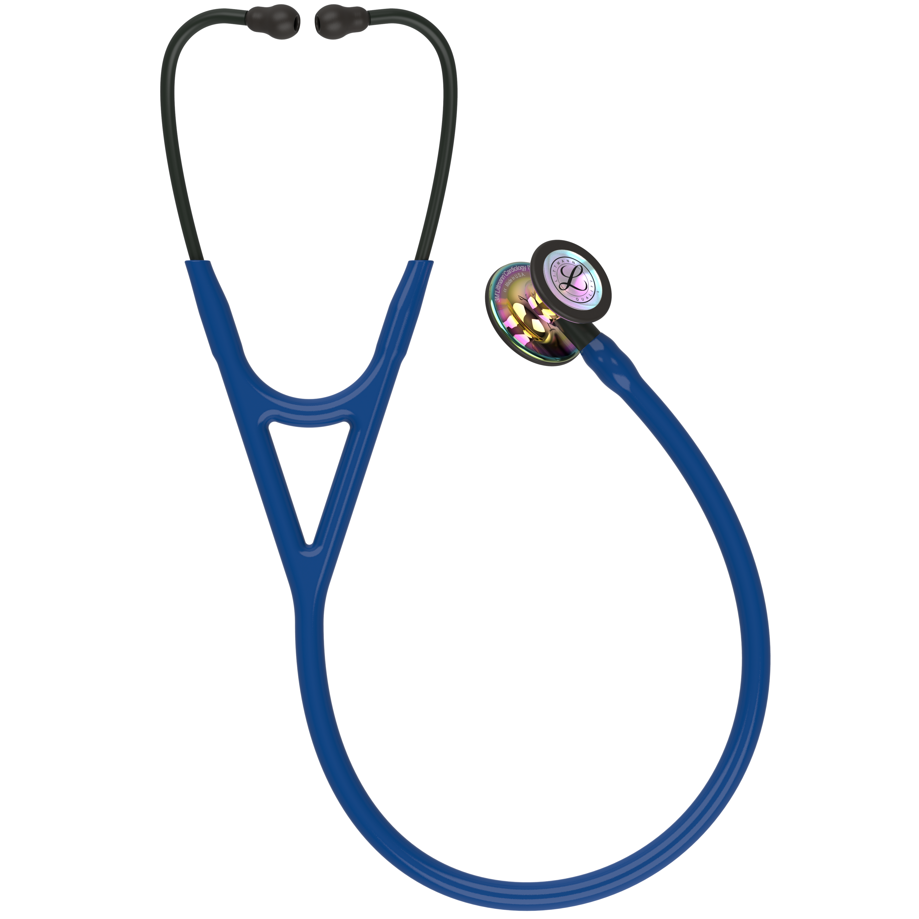 Littmann stéthoscope Cardiology IV SE - navy blue - high polish rainbow chestpiece - black stem