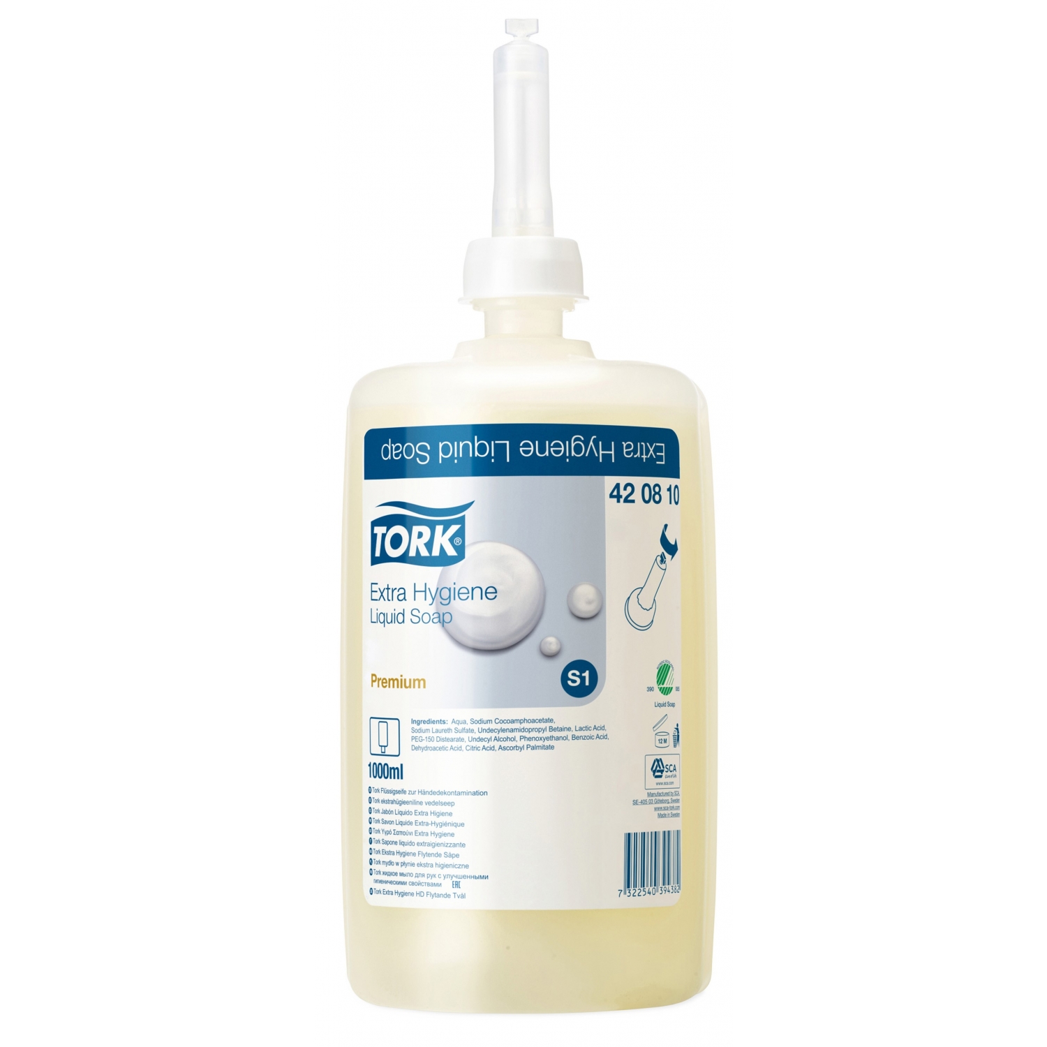 TORK zeepvulling S1 extra hygiëne antibacterieel - 1 l