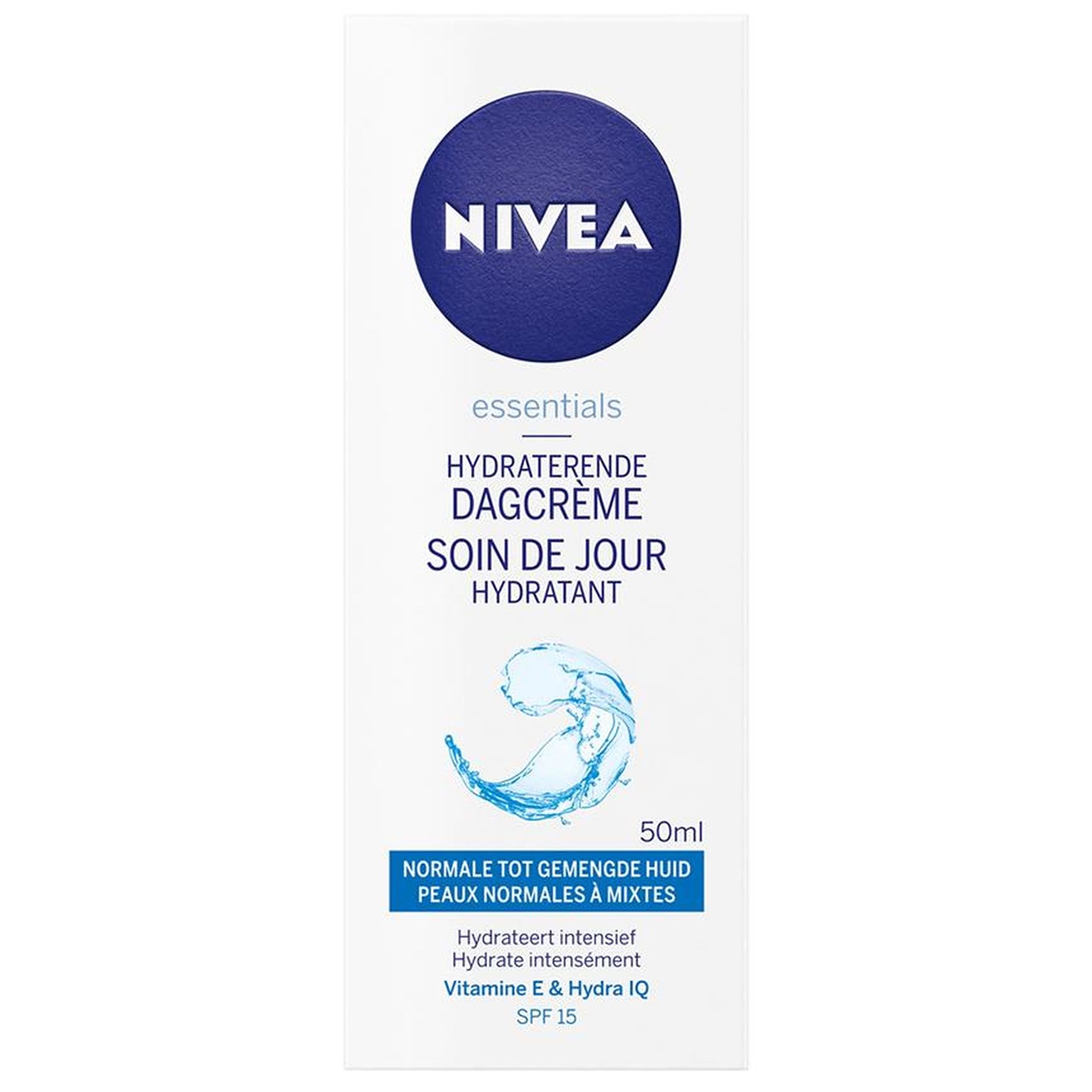 Nivea Essentials 24h crème de jour - hydratant -peau normale/mixte - spf15 - 50 ml