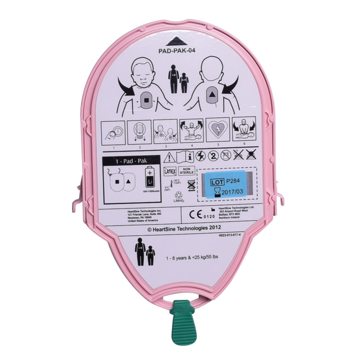 DAE Heartsine Samaritan PadPak batterie/électrodes 350P/500P - enfants