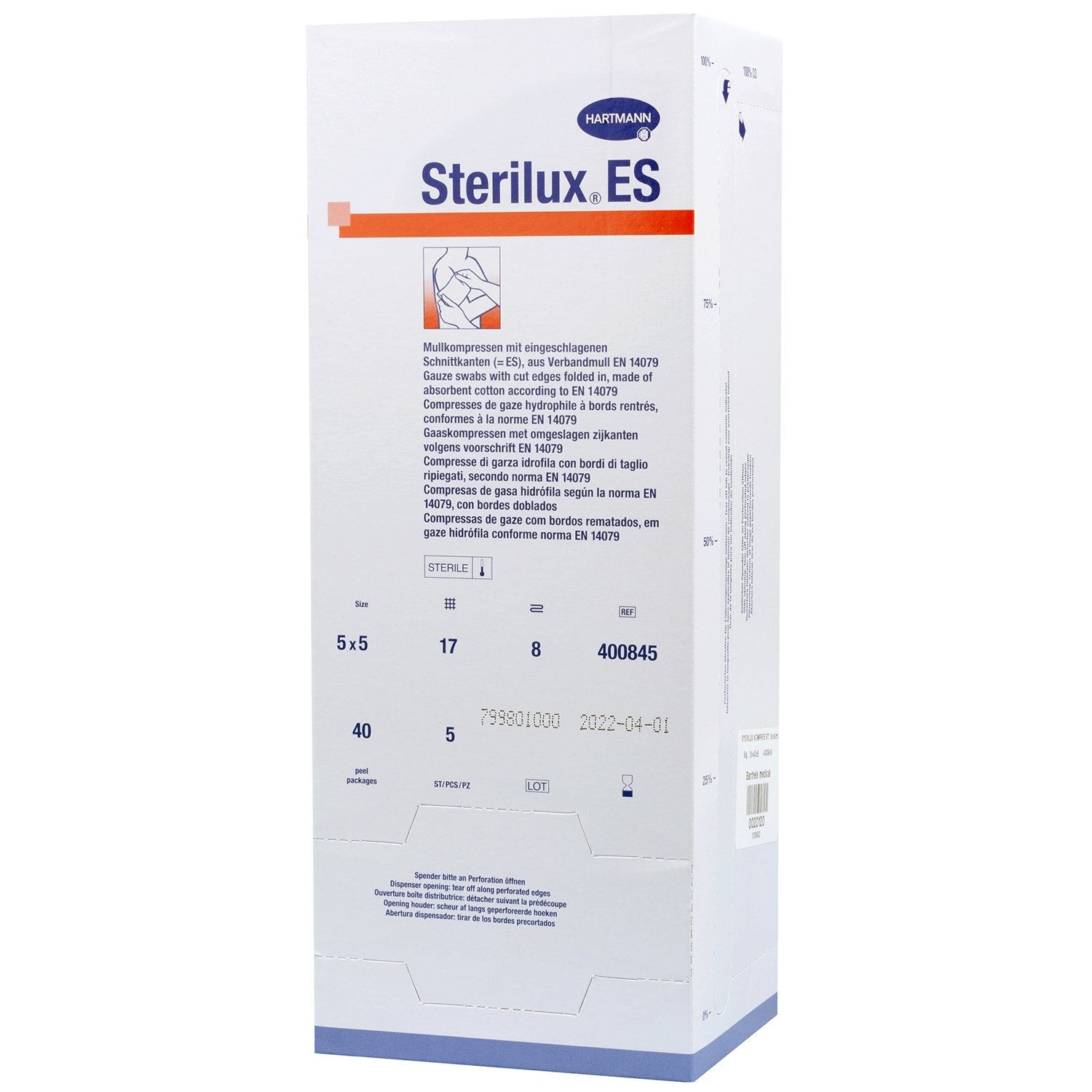 Steriel kompres Sterilux - 8 lagen - 10 x 10 cm (30 x 5 st)