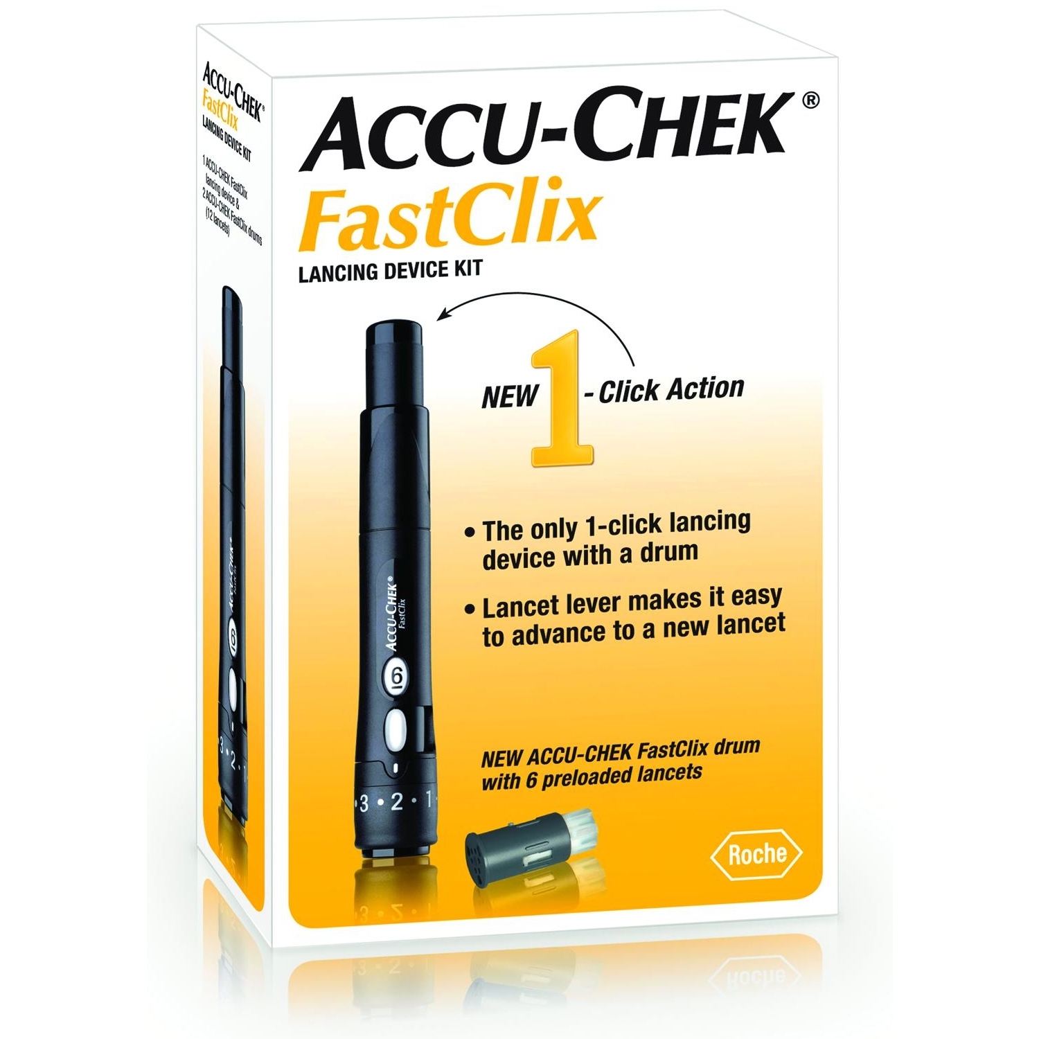 Accu-Chek FastClix Stylo autopiqueur avec 6 lancettes