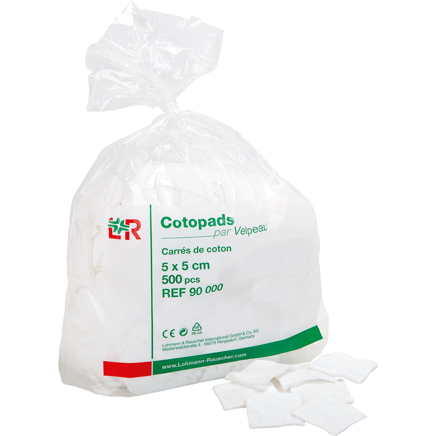 Cotopads coton carré - 5 x 5 cm (500 pcs)