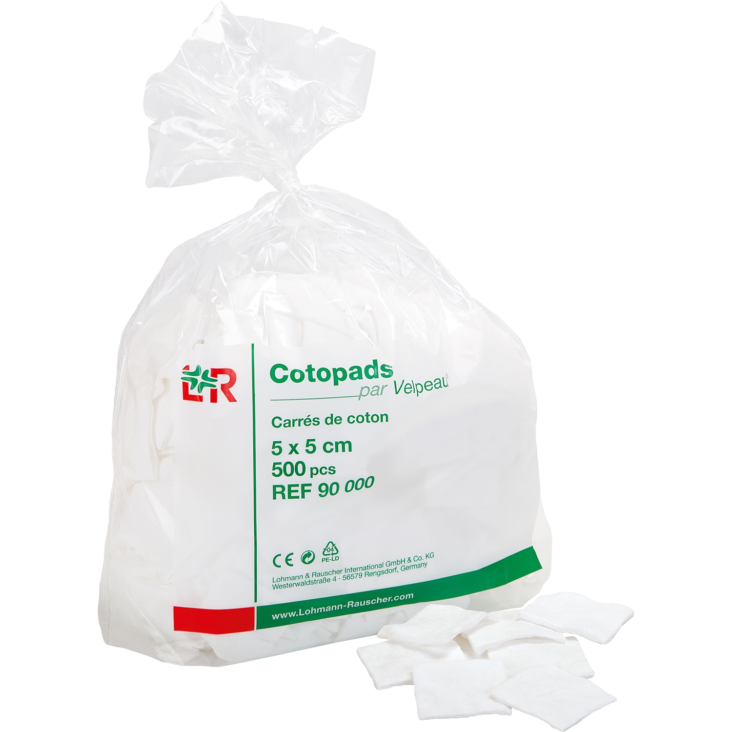 Cotopads katoen vierkant - 5 x 5 cm (500 st)