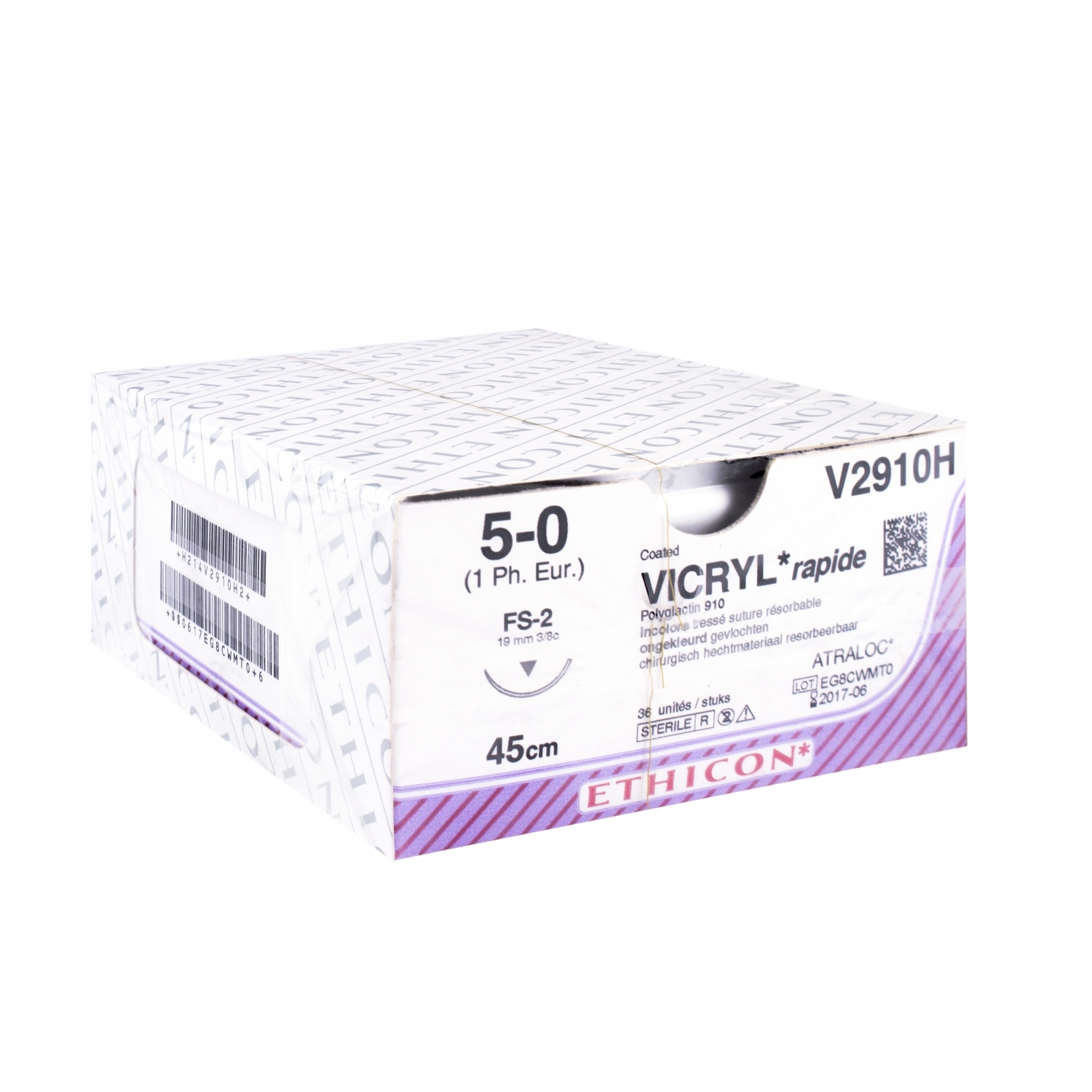 Vicryl rapide - 4-0 - FS-2S - 19 mm - 45 cm - ongekleurd (12 st)