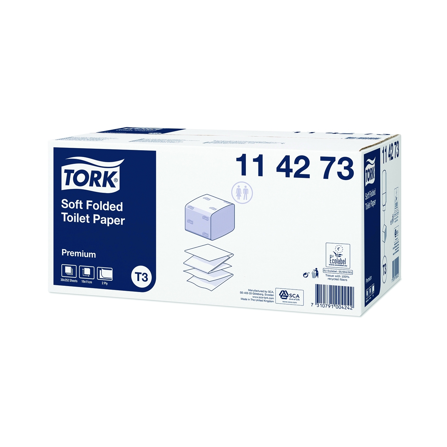 TORK toiletpapier T3 - soft - gevouwen 2 lagen - karton (30 x 252 vel.)